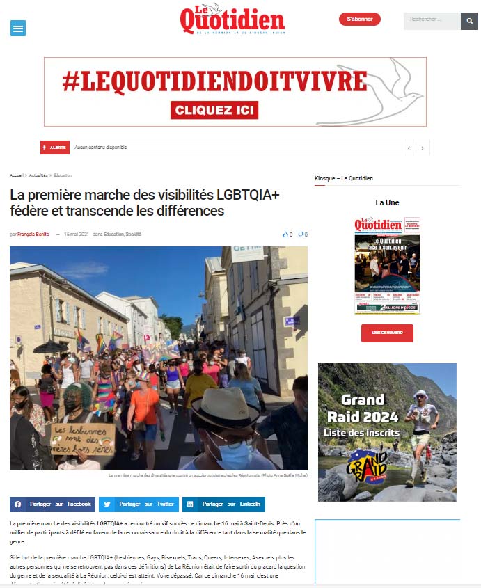 2021 12 Le Quotidien - La marche des fiertés